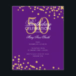 Budget Geburtstagspartei Glitzer Confetti Gold Lil<br><div class="desc">Elegantes "Birthday Party Program" Design mit Glitzer Confetti in Gold & Lila mit individuellem Text.</div>