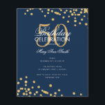 Budget Geburtstagspartei Glitzer Confetti Gold Nav<br><div class="desc">Elegantes "Birthday Party Program" Design mit Glitzer Confetti in Gold & Navy mit individuellem Text.</div>