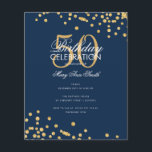 Budget Geburtstagspartei Glitzer Confetti Gold Nav<br><div class="desc">Elegantes "Birthday Party Program" Design mit Glitzer Confetti in Gold & Navy mit individuellem Text.</div>