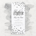 Budget Geburtstagspartei Glitzer Confetti Silver<br><div class="desc">Elegantes "Geburtstagsparty Program" Design mit Glitzer Confetti in Silver mit individuellem Text.</div>