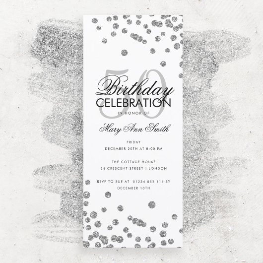 Budget Geburtstagspartei Glitzer Confetti Silver