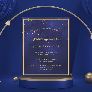 BUDGET Geburtstagsparty Blue Gold Typ Einladung