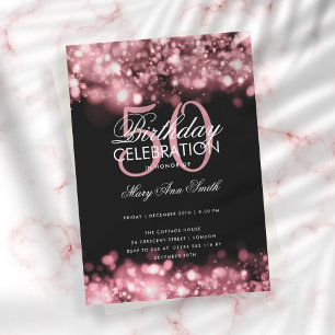 Budget Geburtstagsparty Elegante Rose Gold Lights Einladung