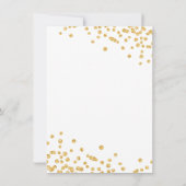 Budget Geburtstagsparty Gold Glitzer Confetti Einladung (Rückseite)