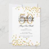 Budget Geburtstagsparty Gold Glitzer Confetti Einladung (Vorderseite)