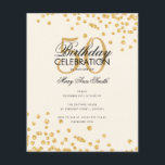 Budget Geburtstagsparty Gold Glitzer Confetti Flyer<br><div class="desc">Elegantes "Birthday Party Program" Design mit Glitzer Confetti in Gold mit individuellem Text.</div>