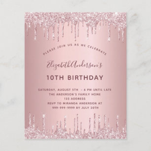 BUDGET Geburtstagsparty rosa staubige Rose Glitzer