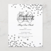 Budget Geburtstagsparty Silver Glitzer Confetti Flyer (Vorne)