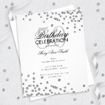 Budget Geburtstagsparty Silver Glitzer Confetti Flyer<br><div class="desc">Elegantes "Geburtstagsparty Program" Design mit Glitzer Confetti in Silver mit individuellem Text.</div>