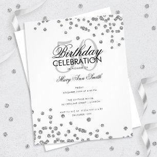 Budget Geburtstagsparty Silver Glitzer Confetti Flyer