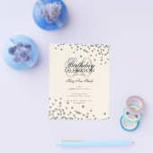 Budget Geburtstagsparty Silver Glitzer Confetti Flyer (Einzeln)