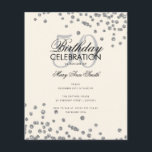 Budget Geburtstagsparty Silver Glitzer Confetti Flyer<br><div class="desc">Elegantes "Geburtstagsparty Program" Design mit Glitzer Confetti in Silver mit individuellem Text.</div>