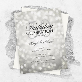 Budget Geburtstagsparty Silver Sparkights Einladung