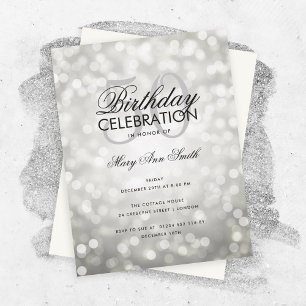 Budget Geburtstagsparty Silver Sparkights Einladung