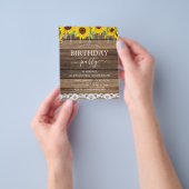 Budget Geburtstagsparty Sonnenblume Rustikale Einl Flyer (Gruppe)