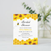Budget Gelbe Honey Bee Bridal Dusche Einladung (Stehend Vorderseite)