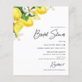 Budget Gelbe Lemon Bridal Dusche Einladung (Vorderseite)