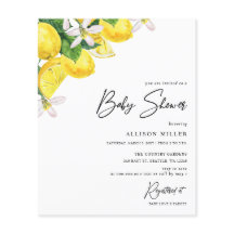 Budget Gelbe Lemon Kinderdusche Einladung