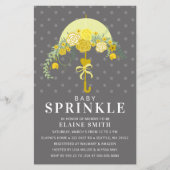 Budget Gelbe Regenschirmdusche Einladung (Vorderseite)