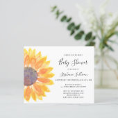 Budget Gelbe Sonnenblume Kinderdusche Einladung (Stehend Vorderseite)