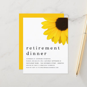 Budget Gelbe Sonnenblume Pensionessen Einladung