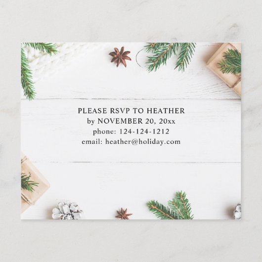 Budget Gemütliches rustikales Pine Blätter Feierta Flyer (Hinten)