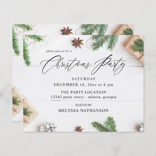 Budget Gemütliches rustikales Pine Blätter Weihnac (Vorne/Hinten)