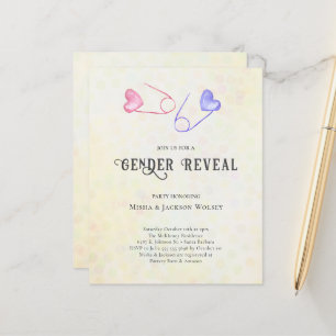 Budget Gender Reveal Baby Shower Einladung
