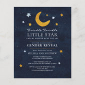 Budget Gender Reveal Twinkle Little Star Einladung (Vorderseite)