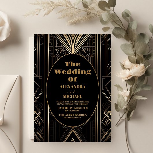 Budget Geometric Art Deco Wedding