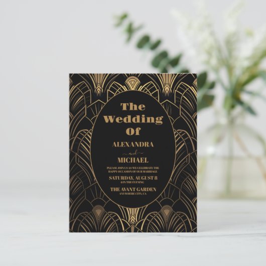 Budget Geometric Art Deco Wedding (Stehend Vorderseite)