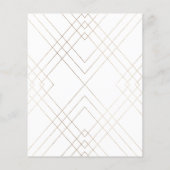 Budget Geometric White Gold Gatsby Wedding INVITE (Rückseite)