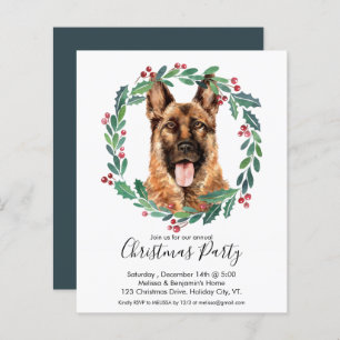Budget German Shepherd Dog Weihnachts-Party Einlad