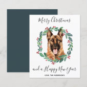 Budget German Shepherd Hund Frohe Weihnachtskarte (Vorne/Hinten)