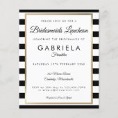 Budget gestreift Gold Bridesmaier Luncheon Einladu Flyer (Vorne)