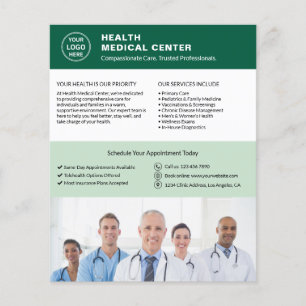 Budget Gesundheitsklinik Arzt Logo QR Grün Flyer