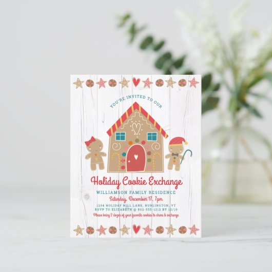 Budget Gingerbread Rustikaler Cookie Exchange Einl (Stehend Vorderseite)