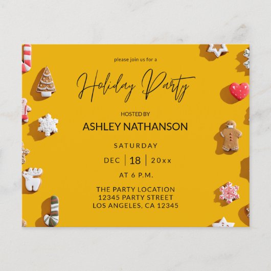 Budget Gingerbrei Cookie Holiday Party Flyer (Vorne)