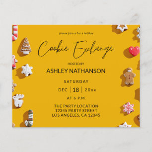 Budget Gingerbrot Holiday Cookie Exchange Party Flyer