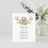 Budget Gingham Baby Shower Eucalyptus Einladung (Stehend Vorderseite)