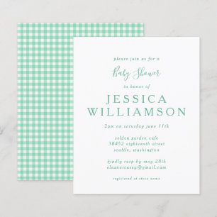Budget-Gingham-Kariert in Minzgrün Baby Shower
