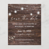 Budget Gipskraut Rustikal Save the Date (Vorderseite)