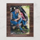 Budget Gipskraut Rustikales Foto Save the Date (Rückseite)