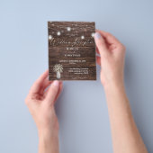 Budget Gipskraut Wood Lights Hochzeitsempfang Flyer (Gruppe)