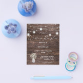Budget Gipskraut Wood Lights Hochzeitsempfang Flyer (Einzeln)