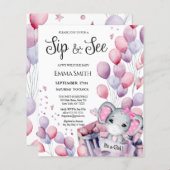 BUDGET Girl Baby Elephant Sip und sehen Sie Einlad (Vorne/Hinten)