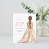 Budget Girl in Pink Bow Gown Sweet 16 einladen (Stehend Vorderseite)