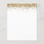 Budget Girly Gold Glitzer Sweet 16 Einladung (Rückseite)