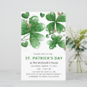 Budget Gitter Kleeblatt St Patricks Day Einladung (Stehend Vorderseite)