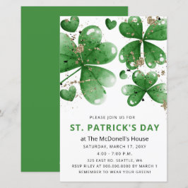Budget Gitter Kleeblatt St Patricks Day Einladung